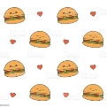 Cute Cartoon Cheeseburgers Seamless Vector Pattern Background Illustration  Stock Illustration - Download Image Now - iStock